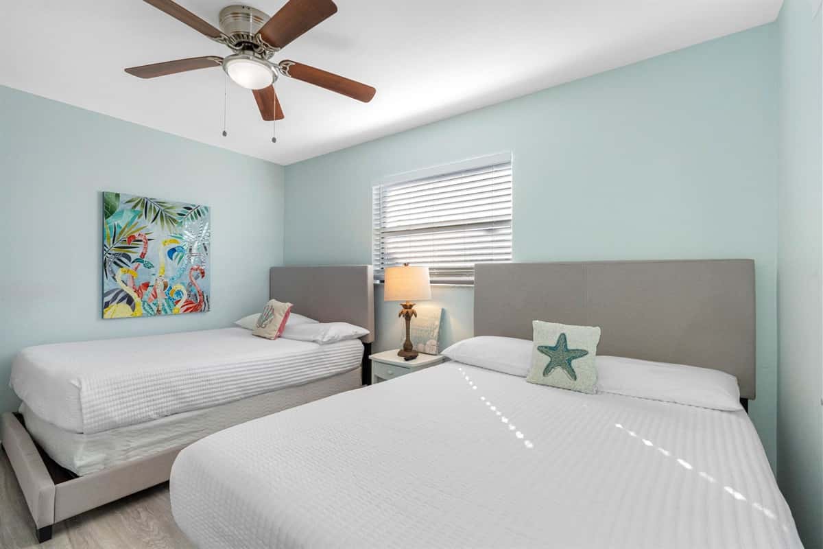 Featuring two double beds, this spacious room is perfect for larger groups or families with children.