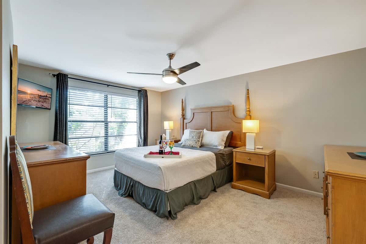 The thoughtfully curated decor exudes warmth and sophistication.