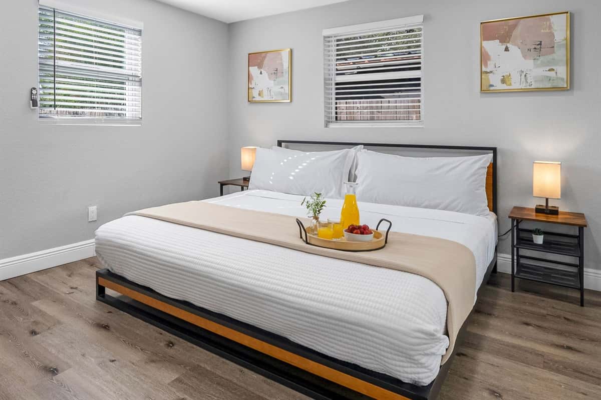Designed with simplicity and comfort in mind, this bedroom invites you to relax and recharge in style.