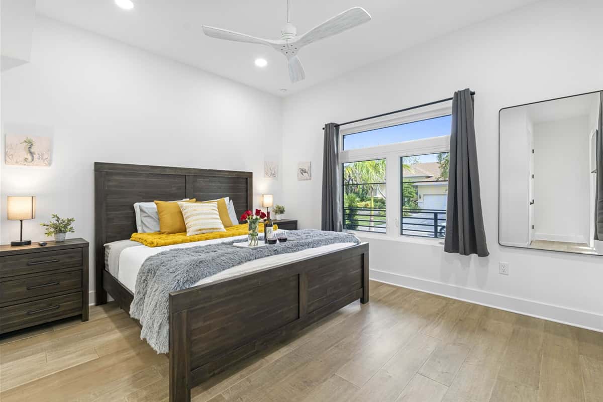 This king bedroom allows for unwinding in style after a long day of activities.