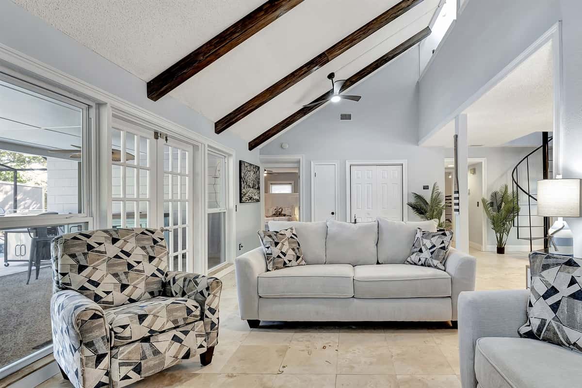 The room is tastefully decorated, creating a warm and cozy atmosphere.