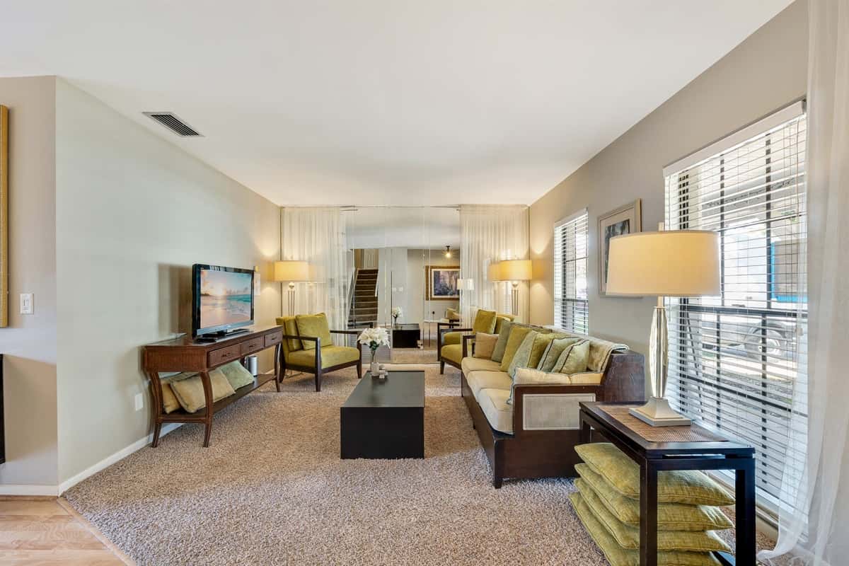 Comfort takes center stage with plush, inviting seating options strategically arranged to create an atmosphere of warmth and conviviality.