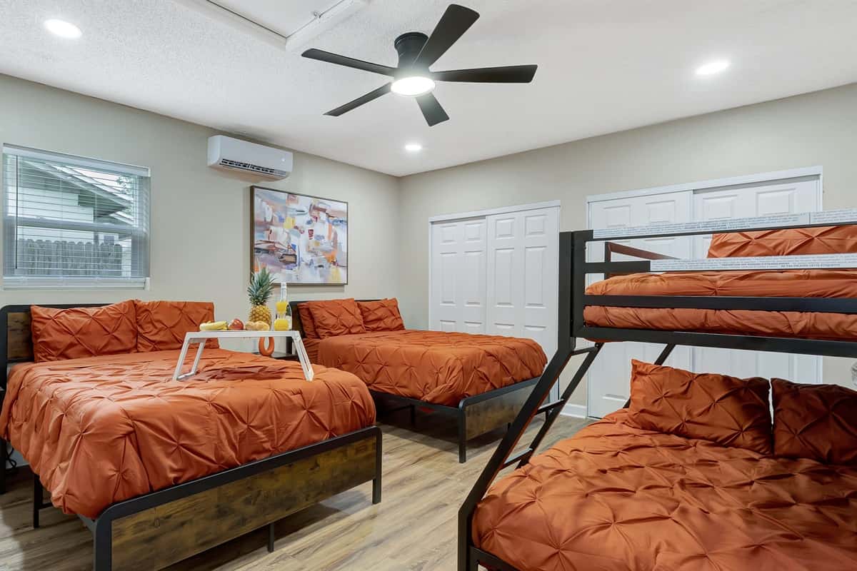 Our bedroom is a cozy haven for all.