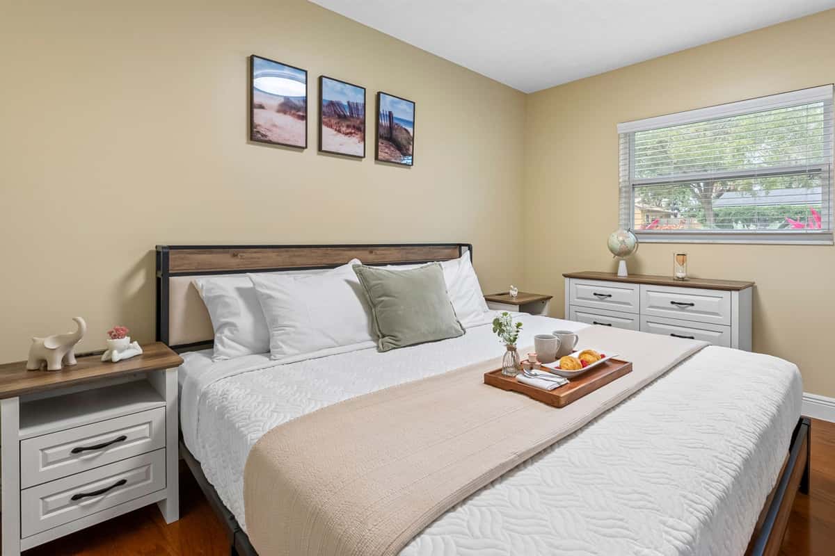 Comfortable king-size bedroom designed for restful nights and relaxing mornings.