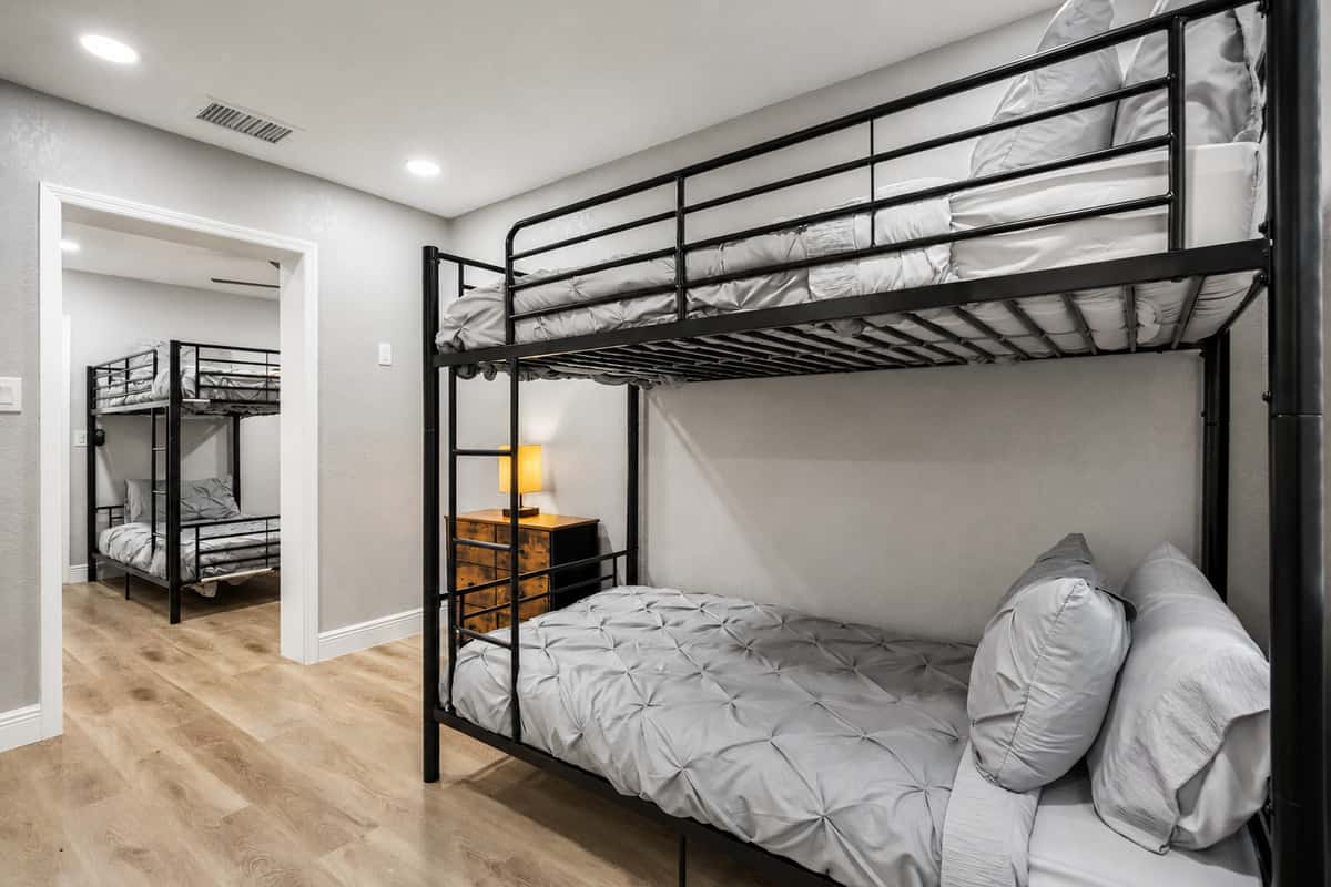 New bedroom setup: 1 bunk bed (full over twin). New Photos Coming Soon!