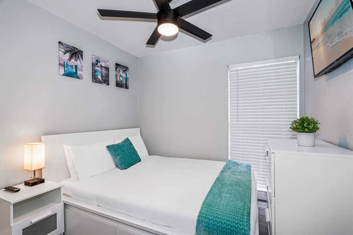 The beautiful room has a king-size bed, cabinets, closet, and its own TV. Who wouldn't want a comfortable room to rest in after a long day at the beach? If you like what you see so far, send