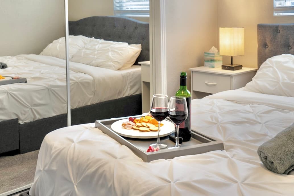 This well-appointed bedroom is not just a place to rest your head but a sanctuary of relaxation and rejuvenation.