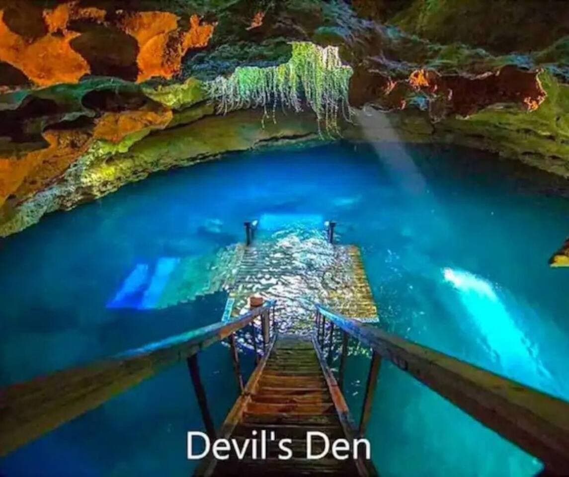 Devil's Den is formed by a karst window, in which the roof over a subterranean river has collapsed, exposing the water to the open surface, near Williston, Florida. Visit one of North America's most prehistoric places!