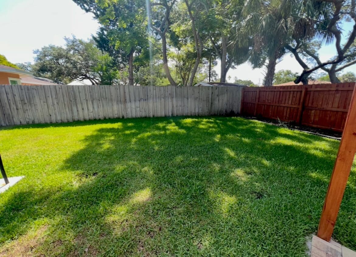 Spacious and fully fenced backyard