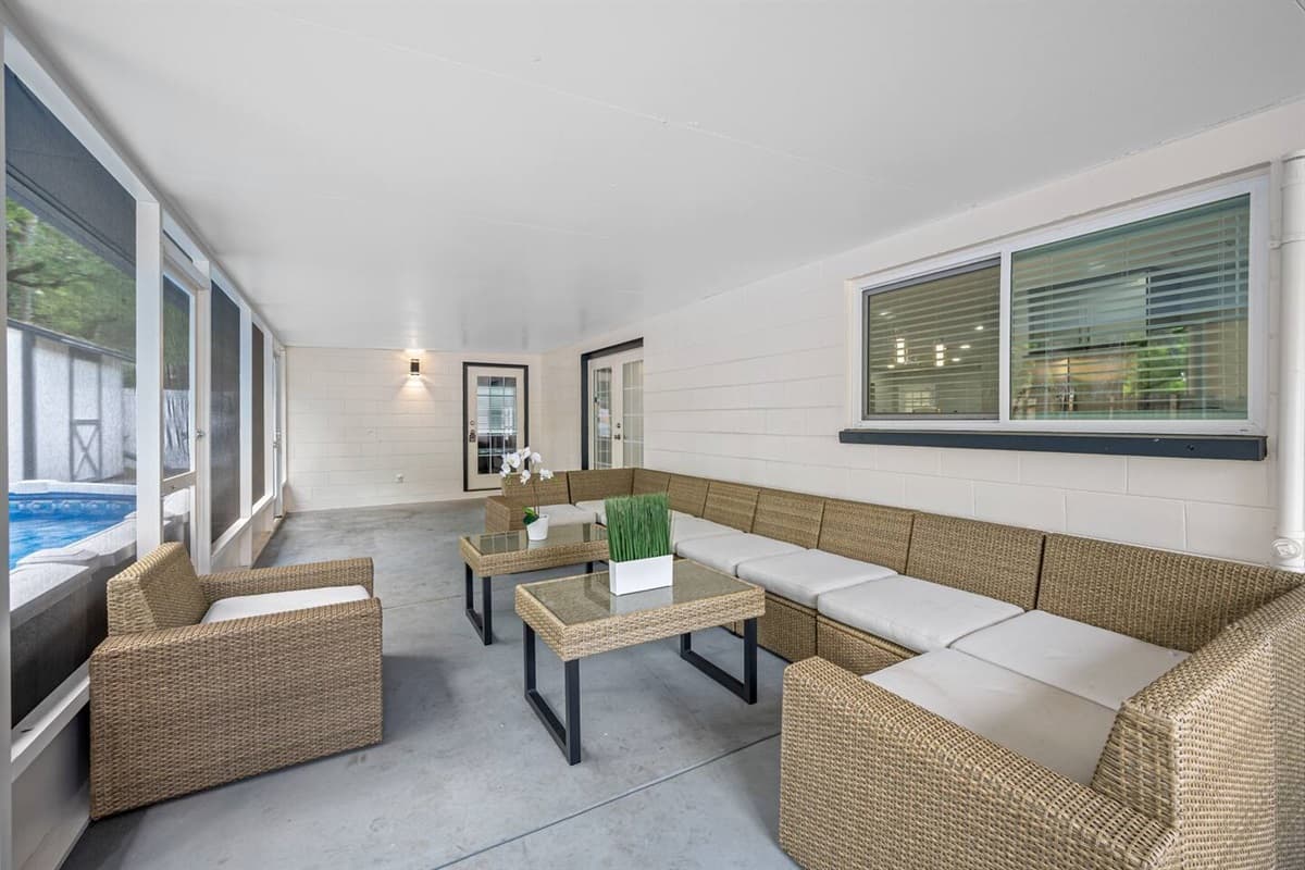 Our patio area is great for enjoying the lovely outdoors and beautiful scenery! Have an amazing time with your family here! Inquire now!