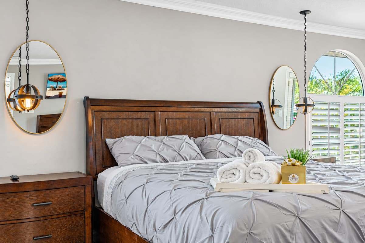 Drift off into a world of serenity and style with our dreamy bedroom.