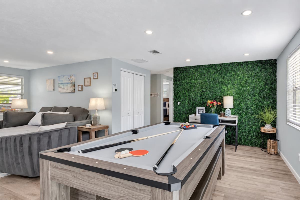 This space is where culinary feasts meet friendly competition, creating unforgettable moments of dining and play.