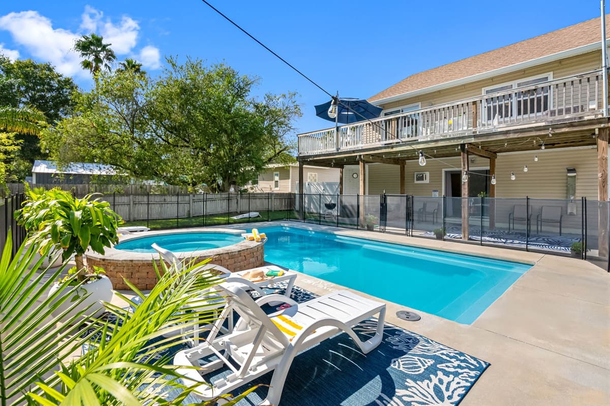 Make the most of your stay with a refreshing dip in the pool and unwind on the shaded patio or upper deck with a cool drink in hand.