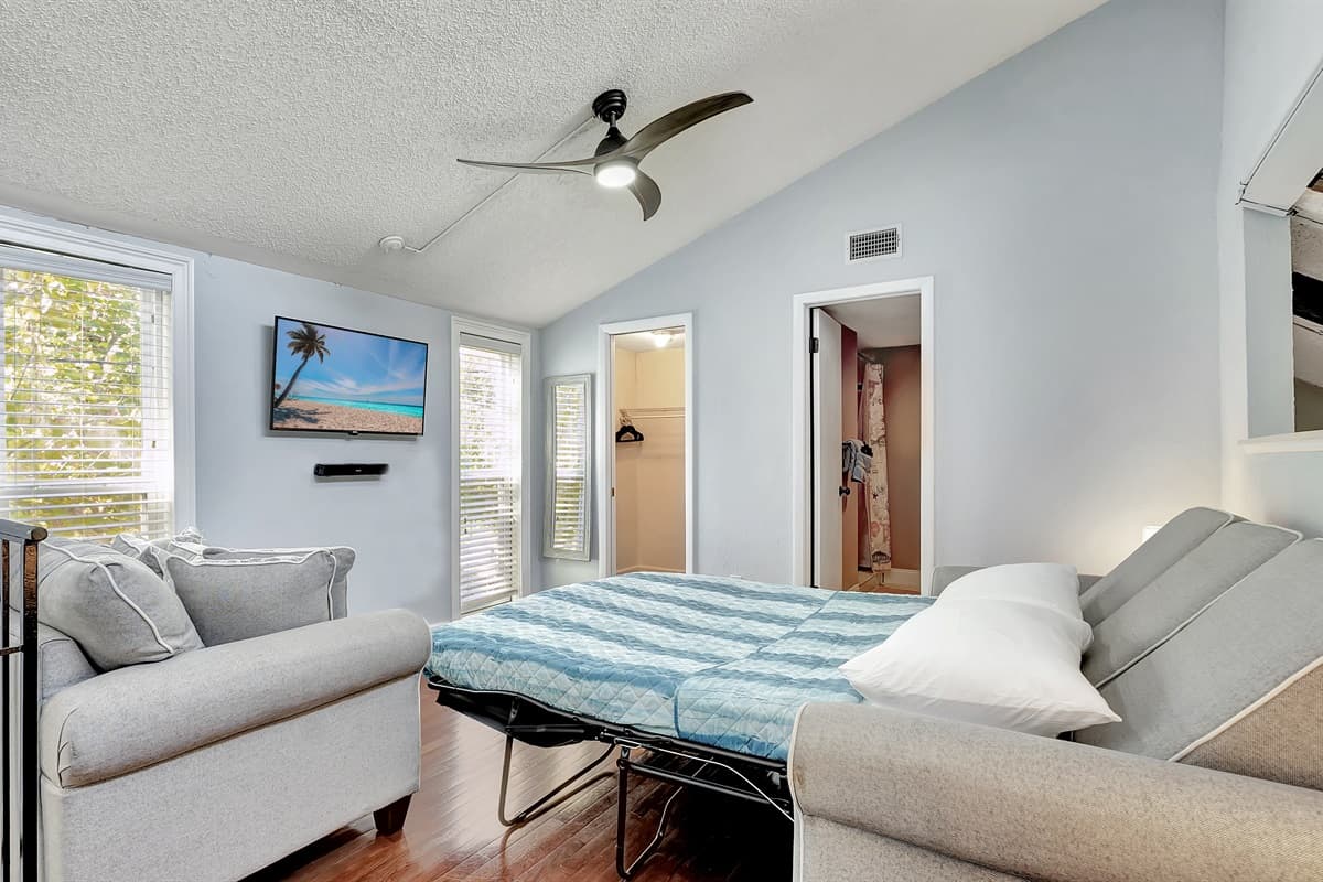 Whether lounging during the day or unfolding into a bed at night, our sleeper sofa adds versatility to your stay.