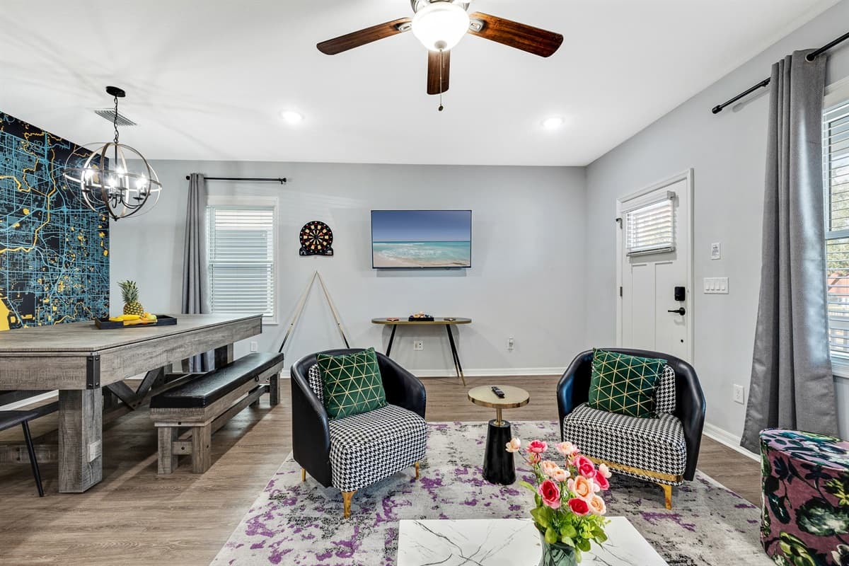 Enjoy the perfect balance of style and comfort as you settle into the plush seats that invite you to linger and savor the tranquil atmosphere.