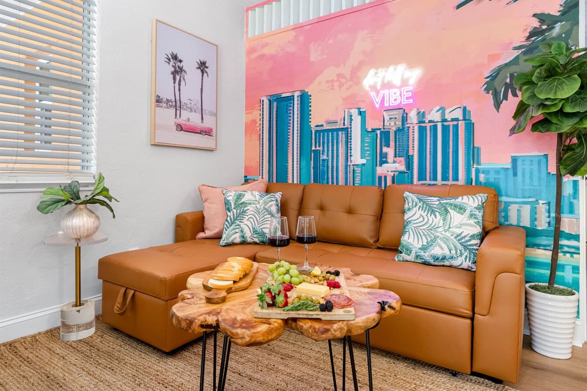 A room designed to capture the vibrant spirit and luxury of the Miami lifestyle.