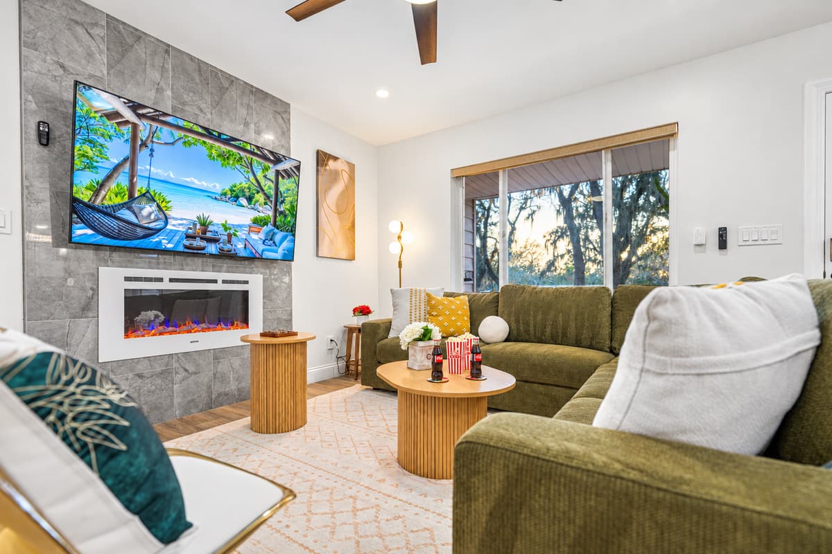 A cozy yet modern living space where plush seating, neutral tones, and clean lines come together to create the perfect place to unwind.