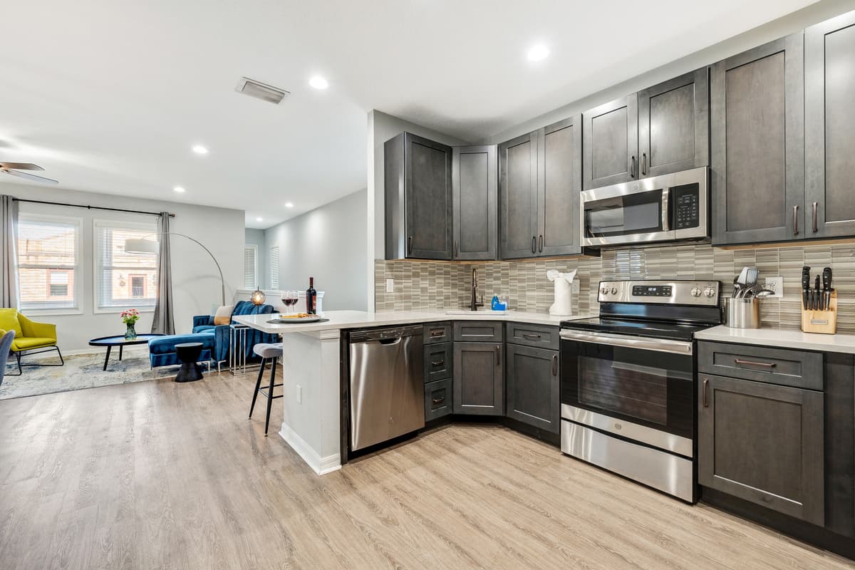 The layout is meticulously designed, ensuring that each essential tool and gadget is within arm's reach, streamlining your cooking process.