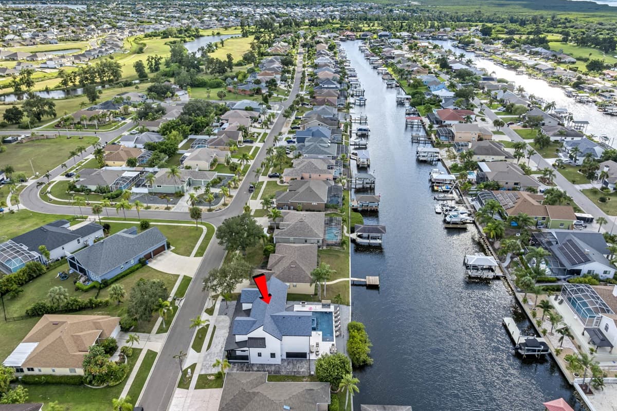 Aerial view of the neighborhood