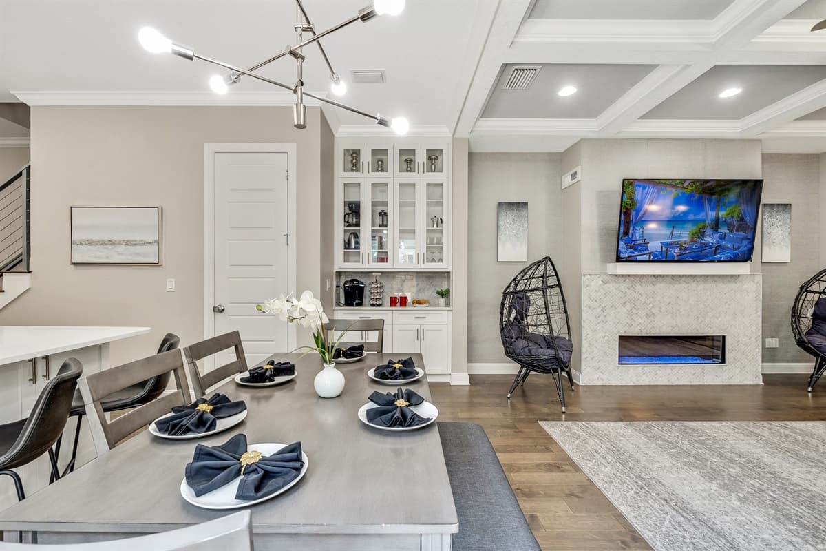 A charming space that effortlessly blends style and functionality to create the perfect setting for memorable meals and lively gatherings.