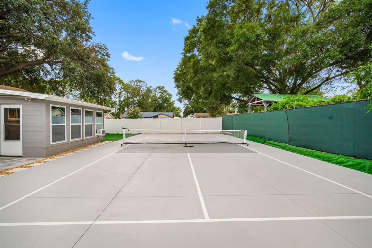 A pickleball court that makes your vacation rental truly unforgettable.