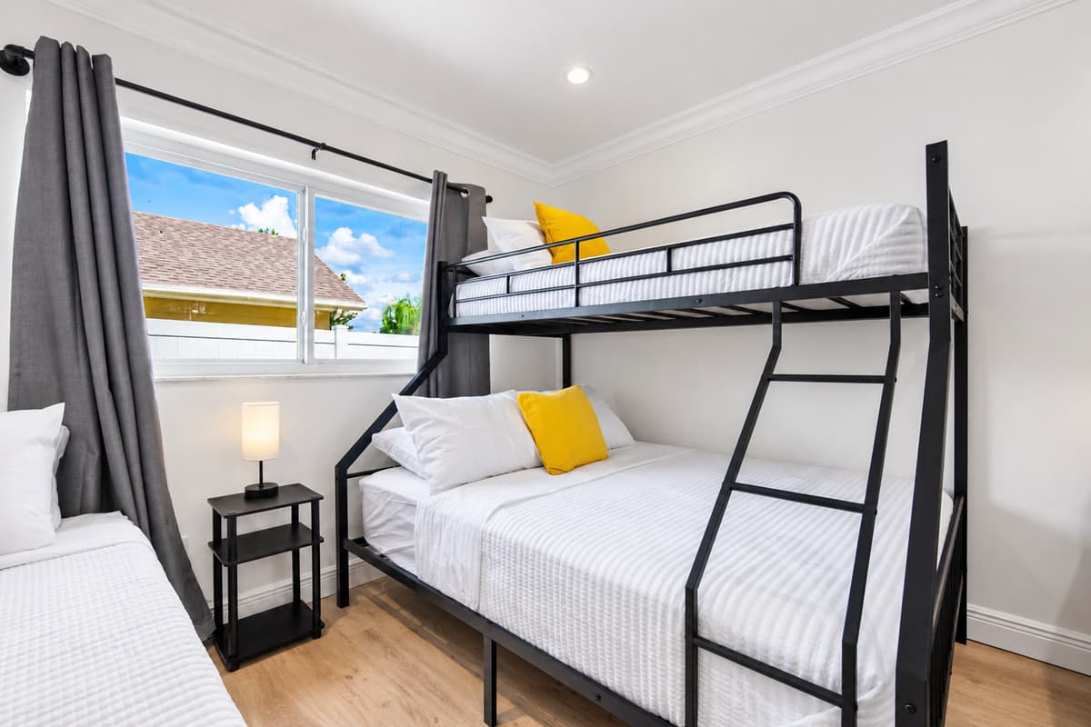 This thoughtfully designed room easily accommodates up to four guests without feeling cramped.