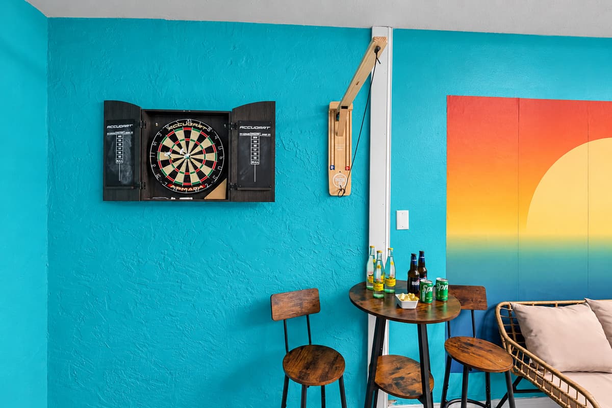 From table tennis to darts, this lively space is designed for laughter and friendly competition.