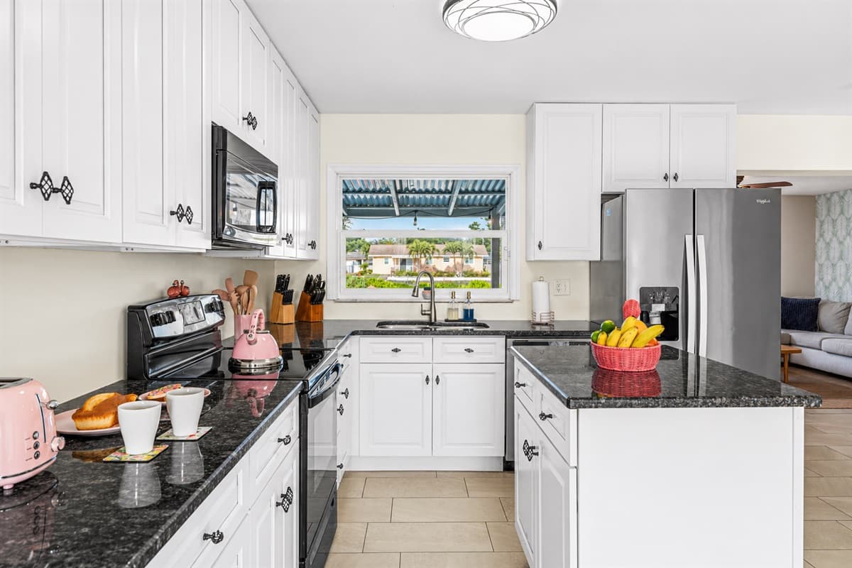 Functional layout with plenty of prep space and easy access to all appliances.