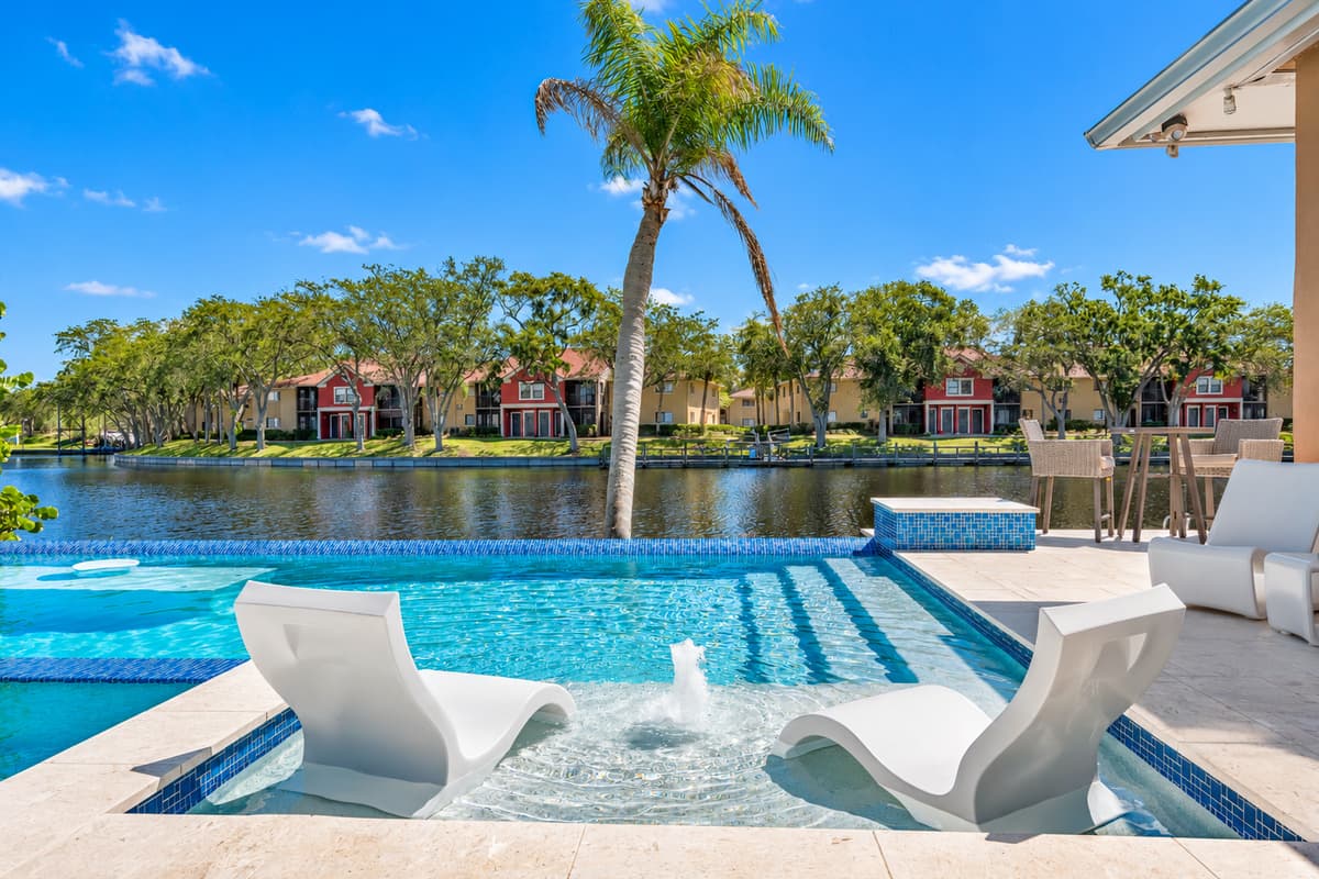 Comfortable lounge chairs in our magnificent heated pool. Enjoy and create memories you could treasure with loved ones while you are home away from home! If you like what you see, send us an inquiry right away!