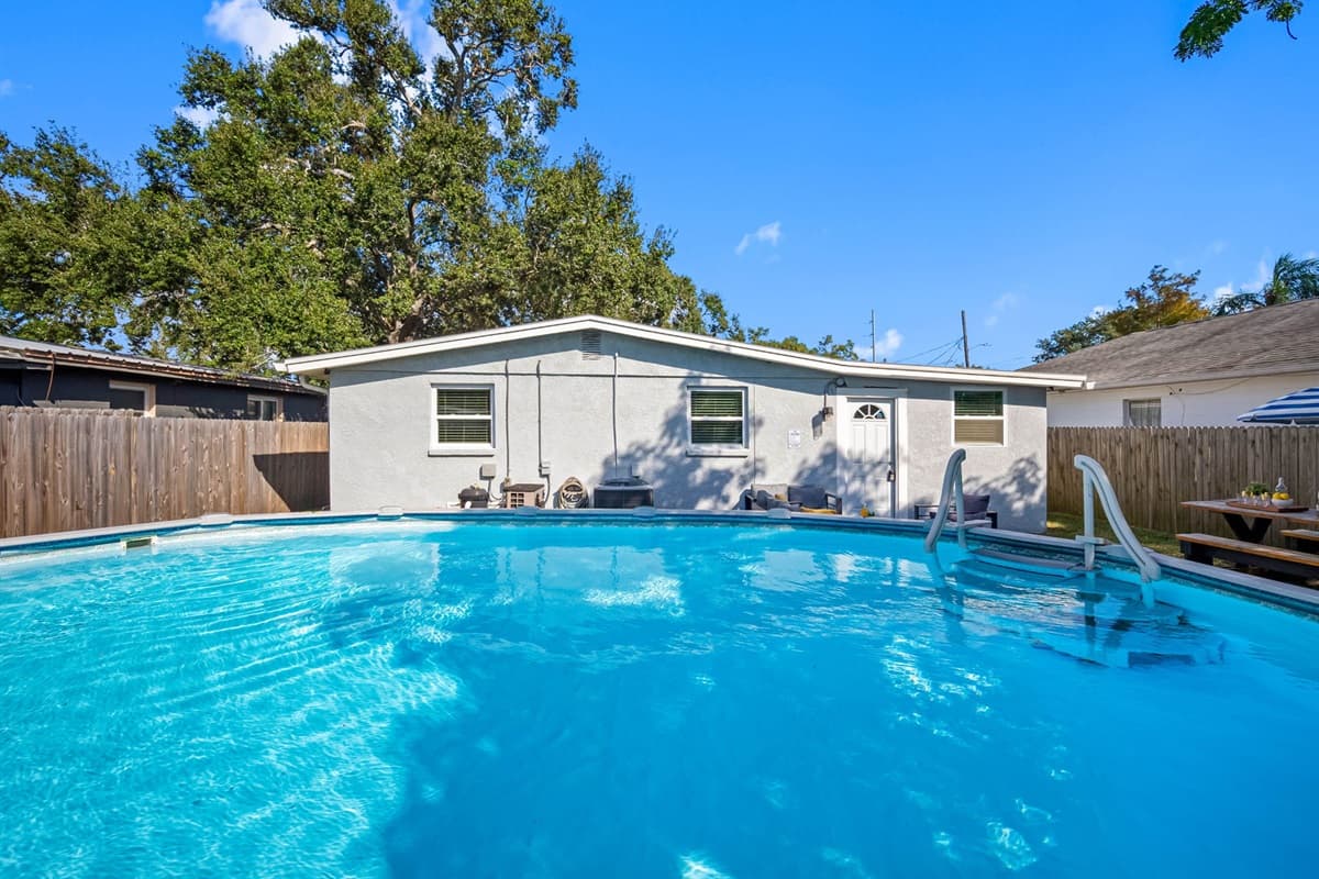 Cool off in your own sparkling pool surrounded by privacy and sunshine.