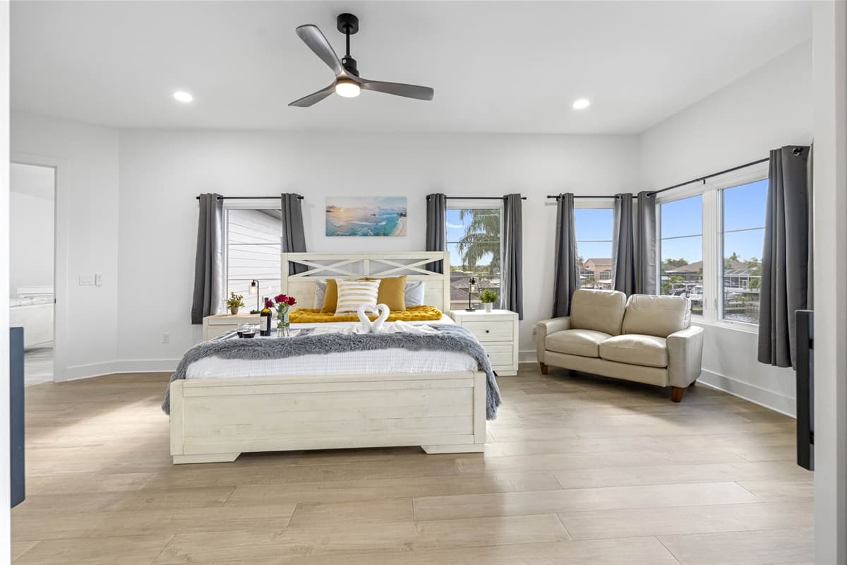 A luxurious escape featuring a king bed and a private ensuite bathroom.