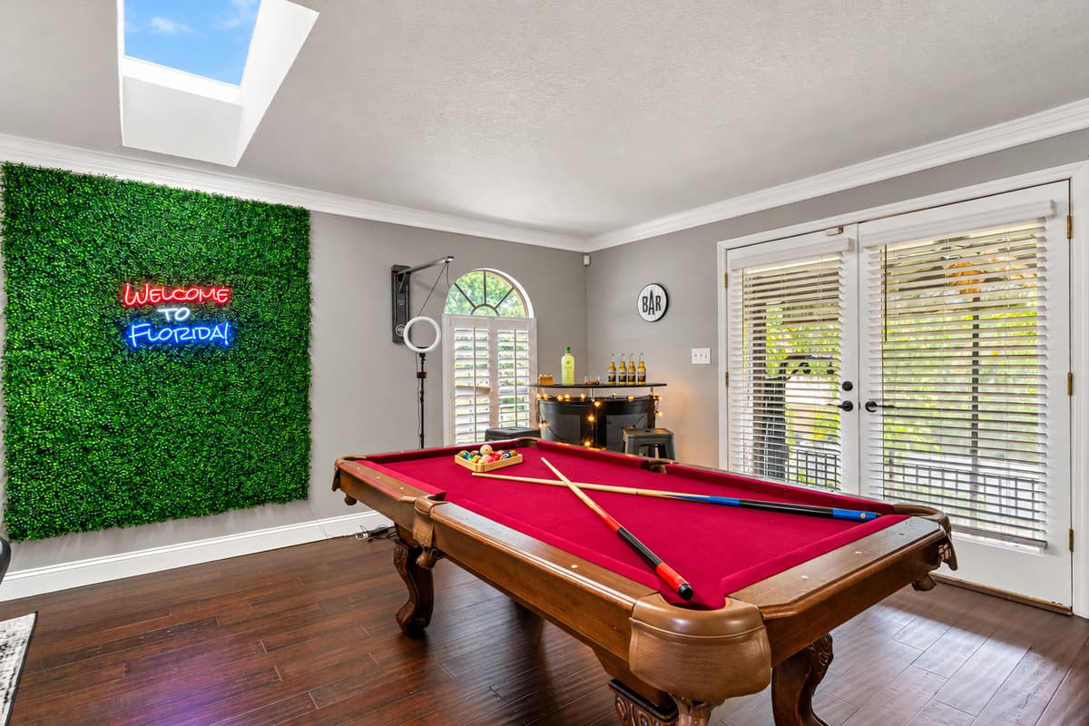With sleek and modern design, our pool table is the perfect spot to show off your skills and impress your friends.