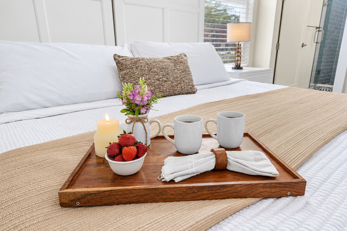 Thoughtful bedroom detail—perfect for a cozy, relaxing start to your day.