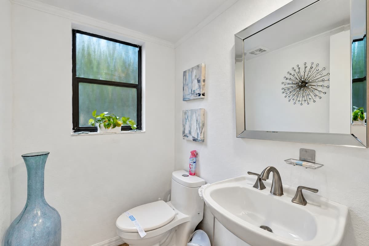 This thoughtfully arranged space ensures that all your basic needs are met, offering both comfort and convenience.