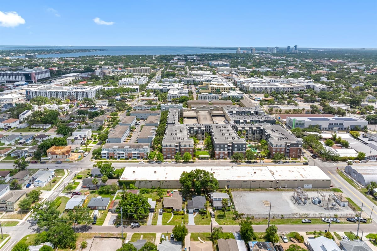 Aerial view of the neighborhood