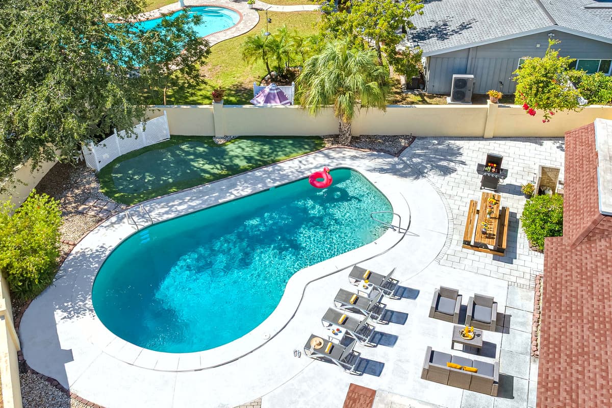 Cool off in the crystal-clear pool, then kick back on the loungers — it’s the perfect mix of fun and rest.