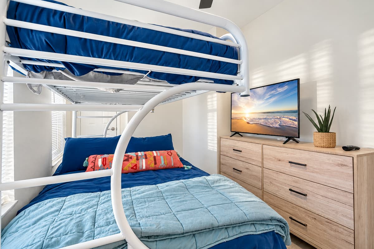 This bedroom is perfect for a group of friends who wants to do a sleepover or a small family with small kids. Have a relaxing time during your stay! Book this property now!