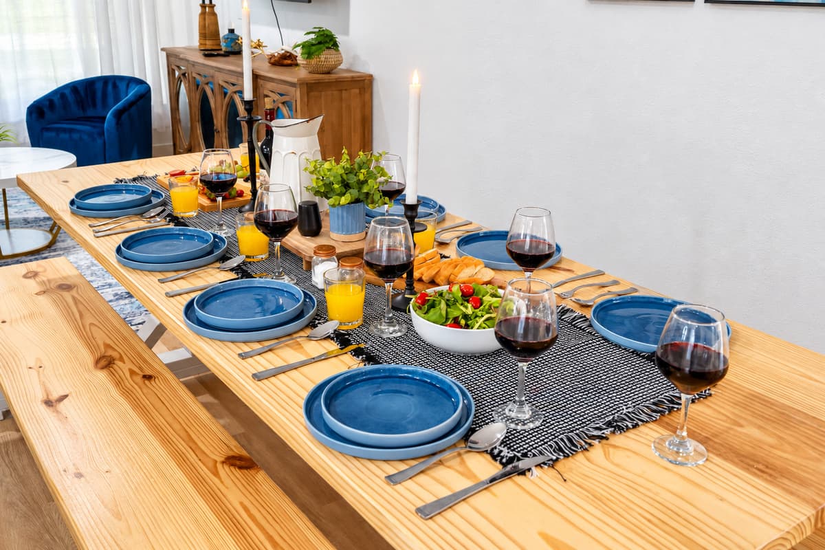 Gather ‘round the farmhouse-style table for family meals, game nights, or celebratory dinners.