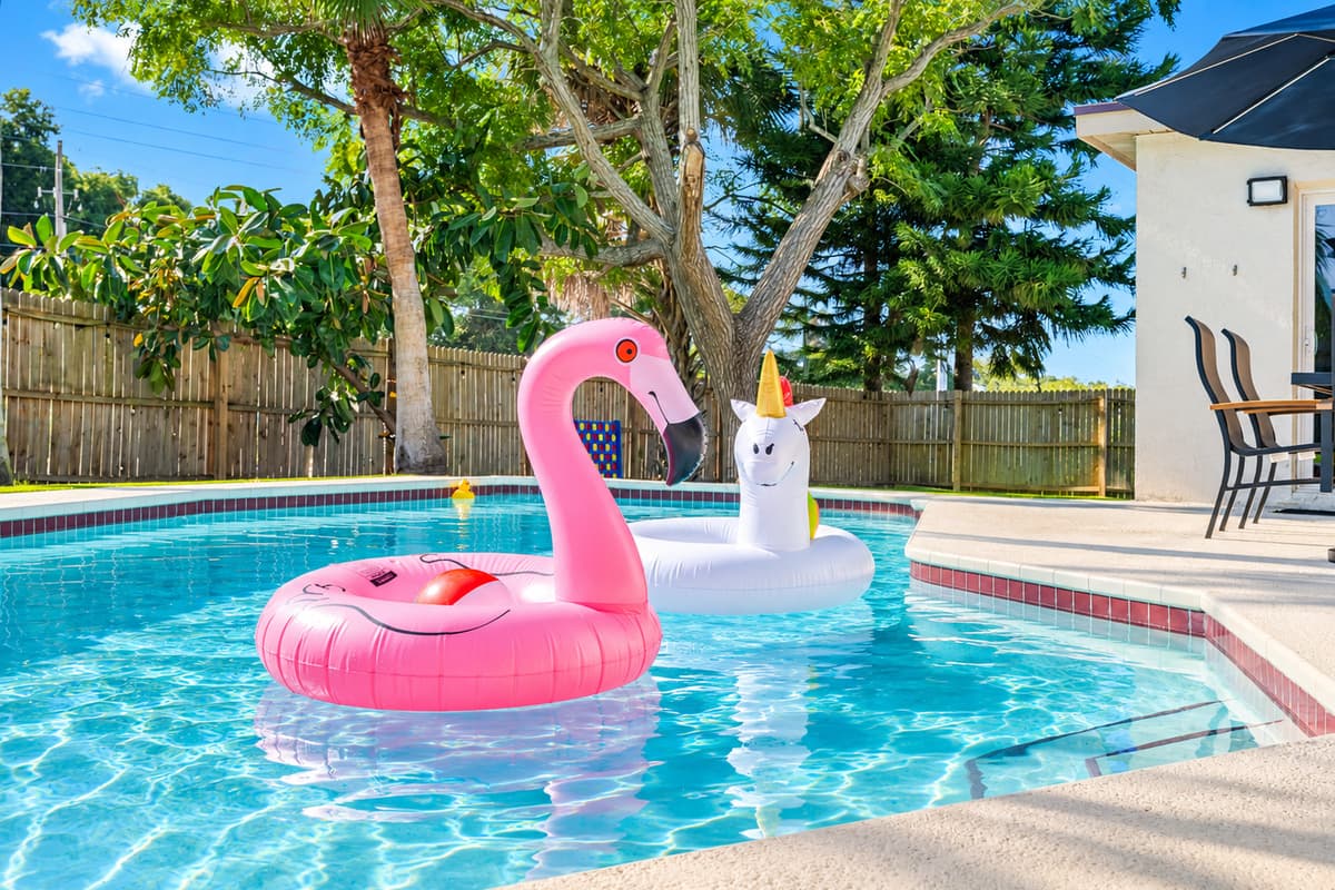The outdoor pool is the crown jewel of your private retreat, offering a luxurious escape into tranquility and leisure.