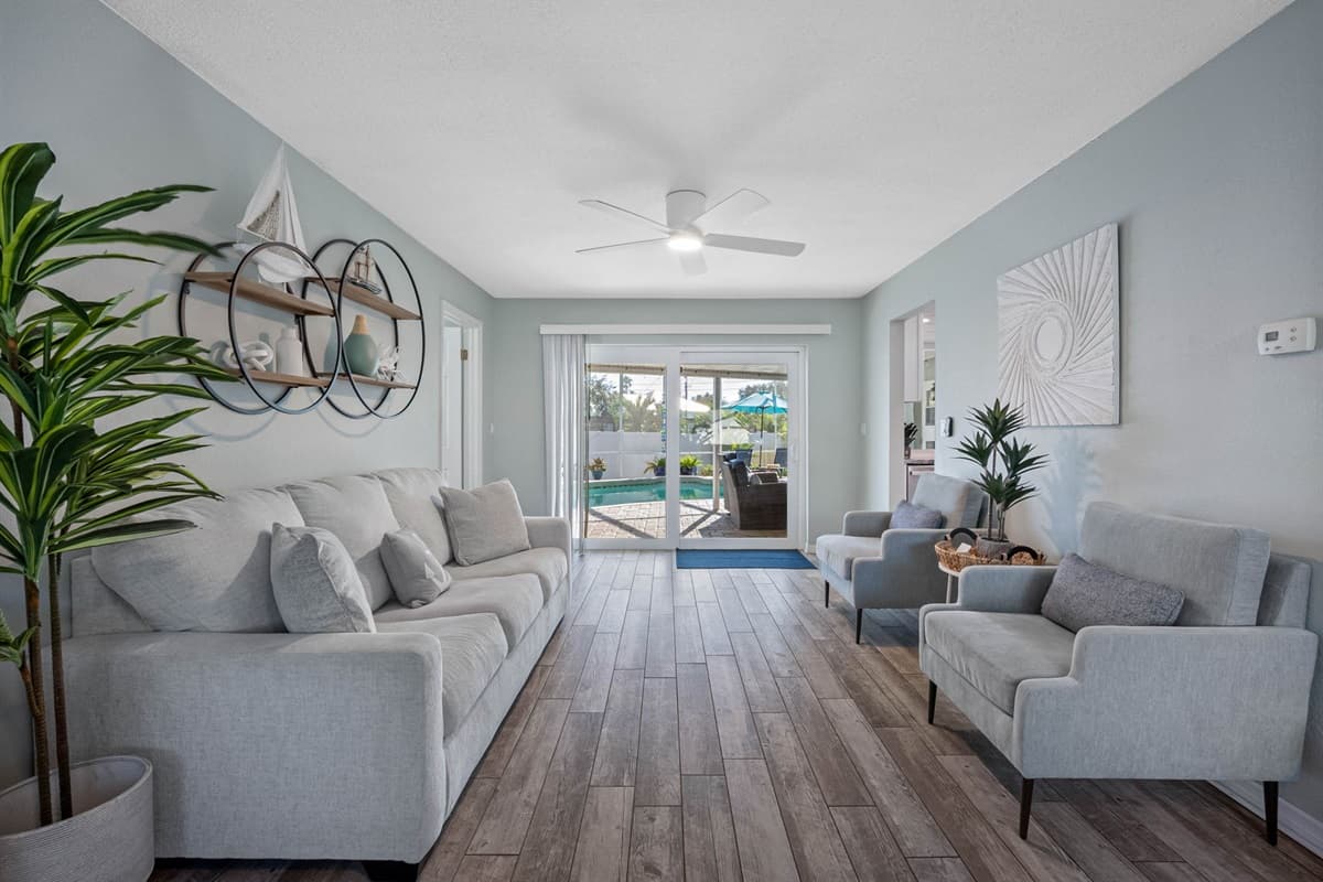 Bright, airy, and beautifully styled with soft neutrals and coastal décor — the perfect space to relax and unwind.