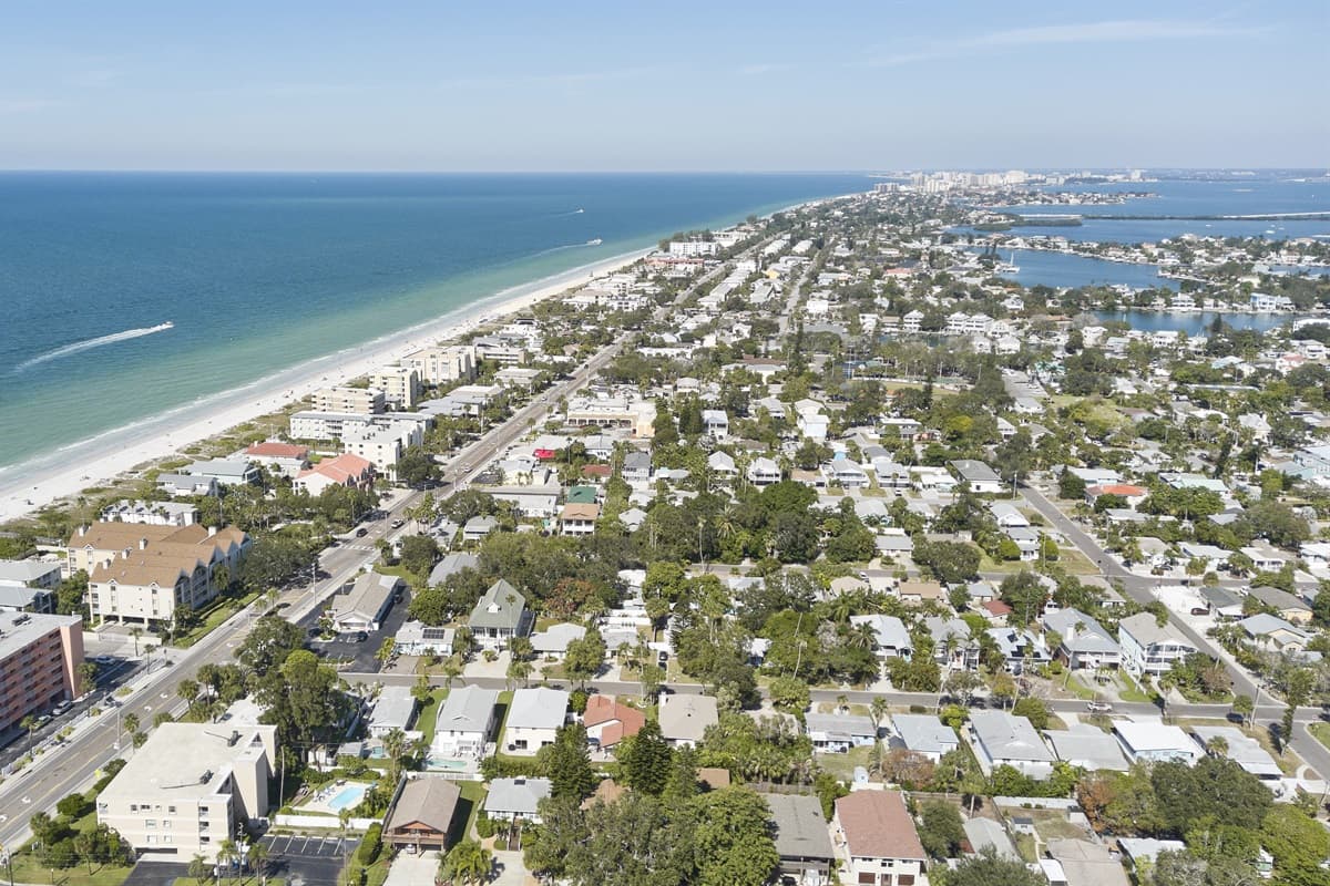 Aerial view of the neighborhood.