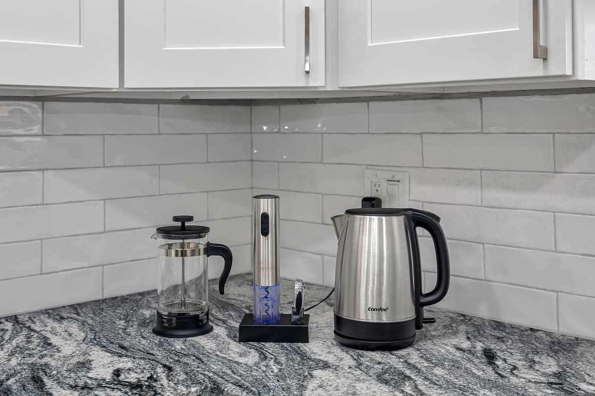 Whether a coffee or tea lover, you don't have to worry because we got you covered! We wanted to make sure you have everything you'll need during your stay with us! If you like these details, book this property now!