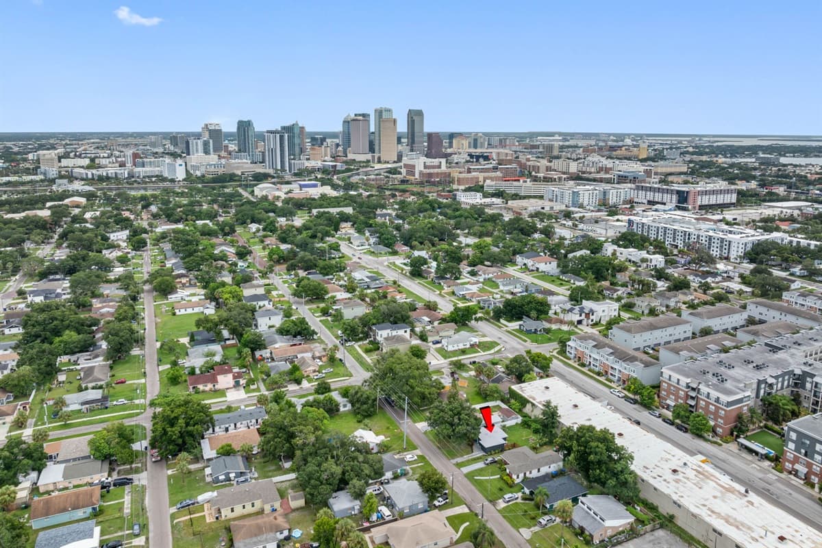 Aerial view of the neighborhood.