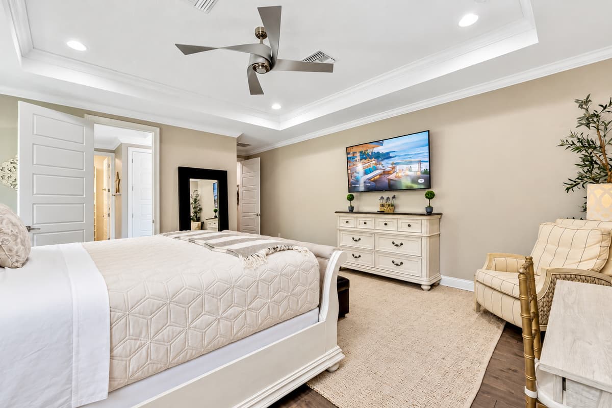 Each detail of the room has been carefully curated to create a serene sanctuary where you can unwind and recharge.