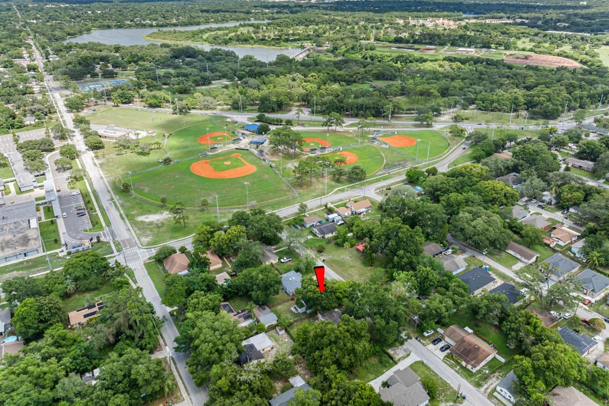 Aerial view of the neighborhood
