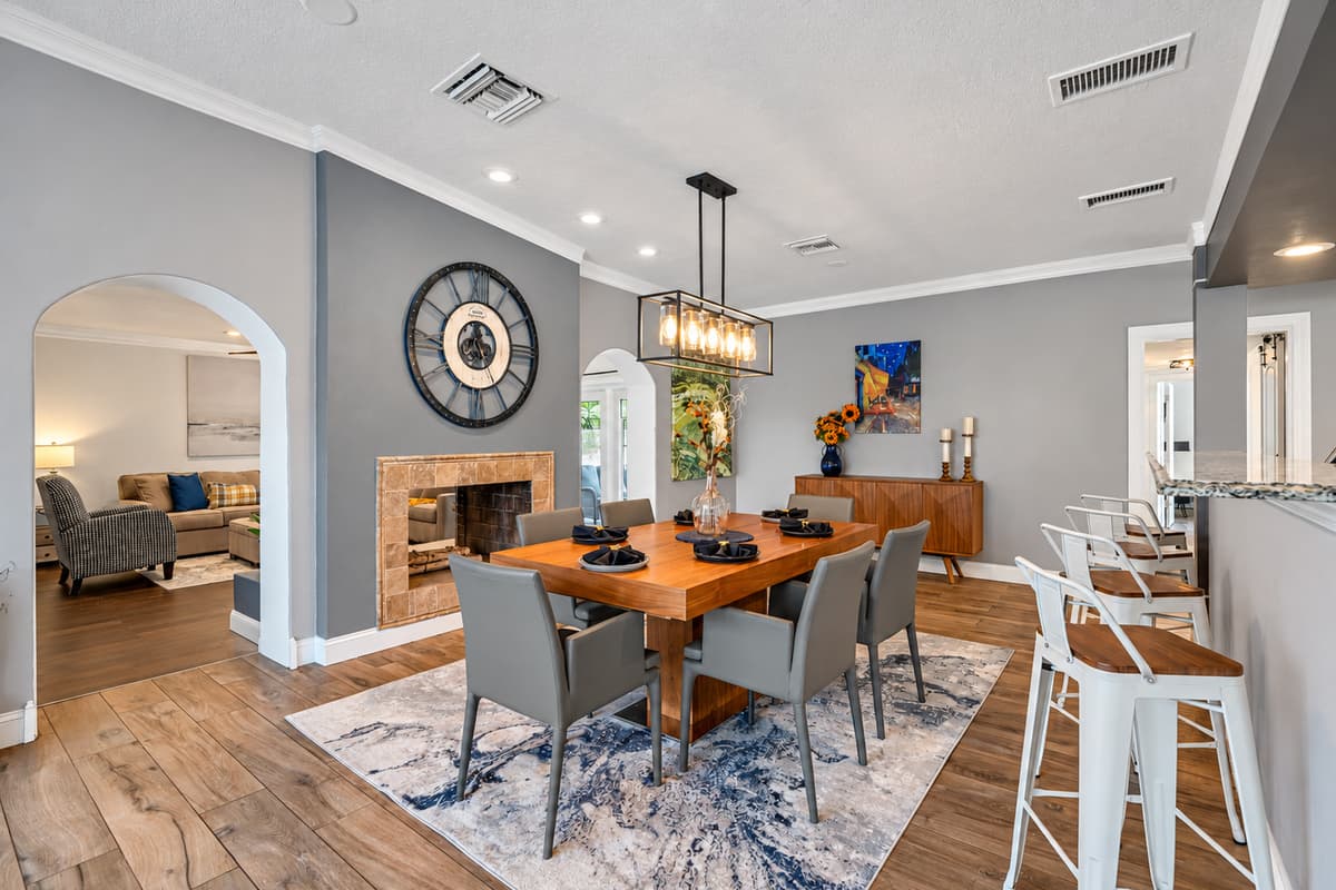 Whether you're hosting a dinner party or enjoying a family meal, savor the ambiance of this exquisite space.