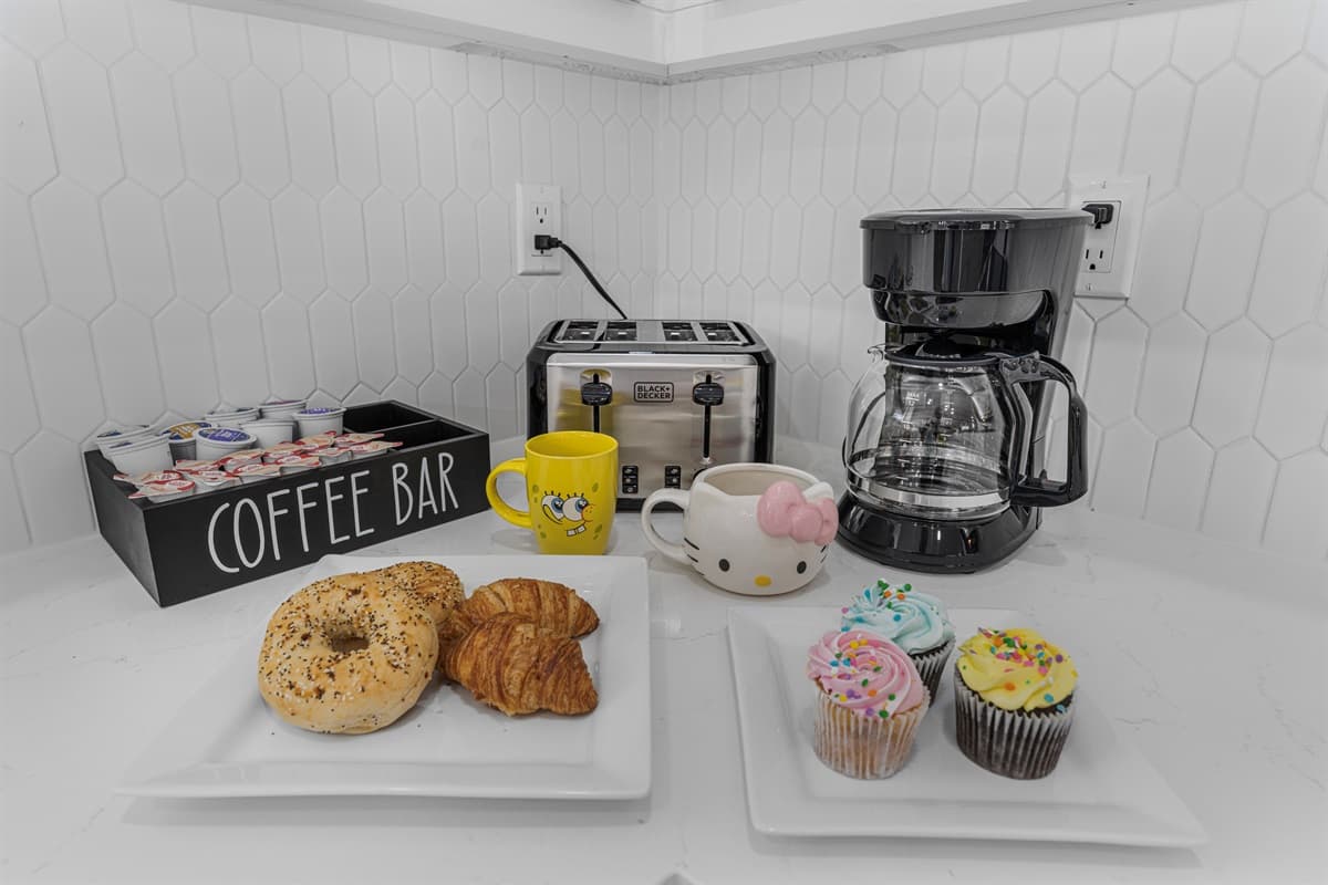 Help yourself to the complimentary coffee bar.