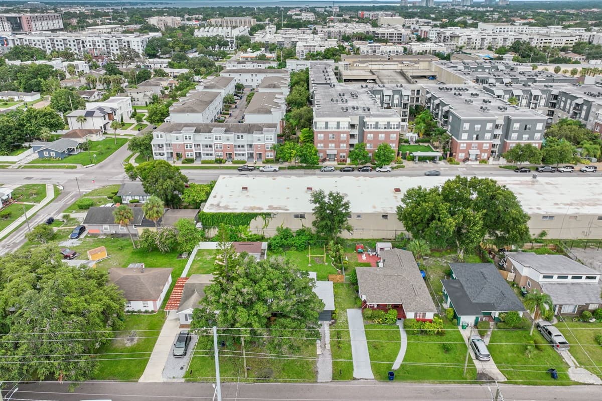 Aerial view of the neighborhood.