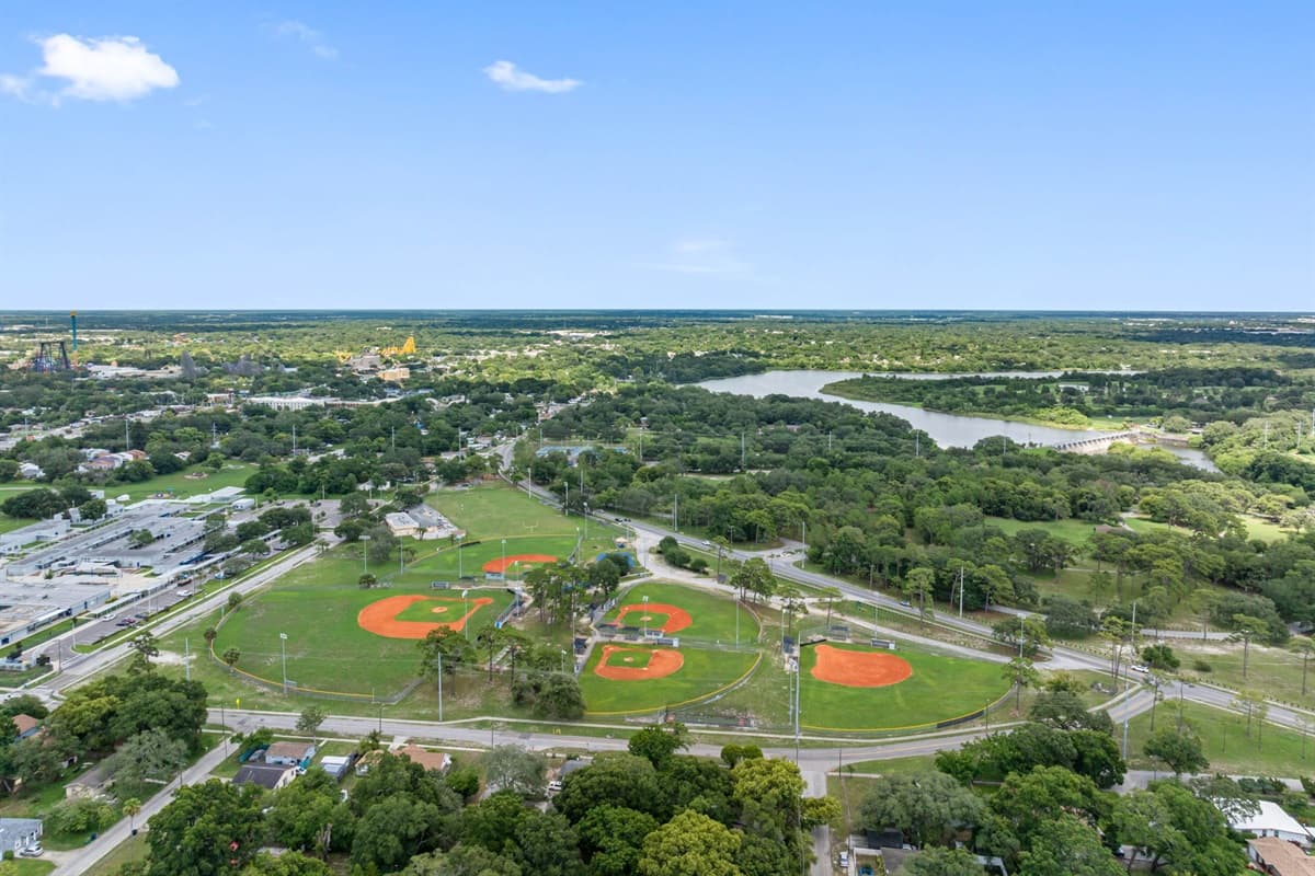 Aerial view of the neighborhood