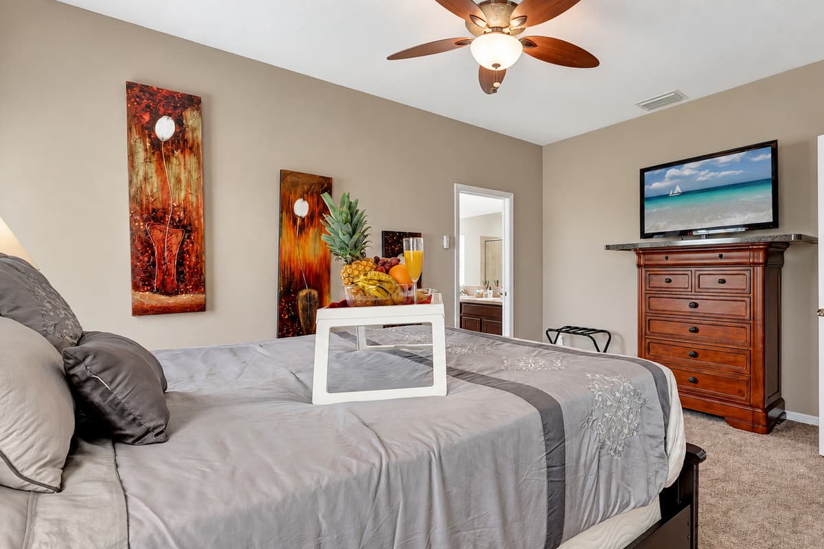 A bedroom that promises an indulgent escape from the everyday hustle and bustle.